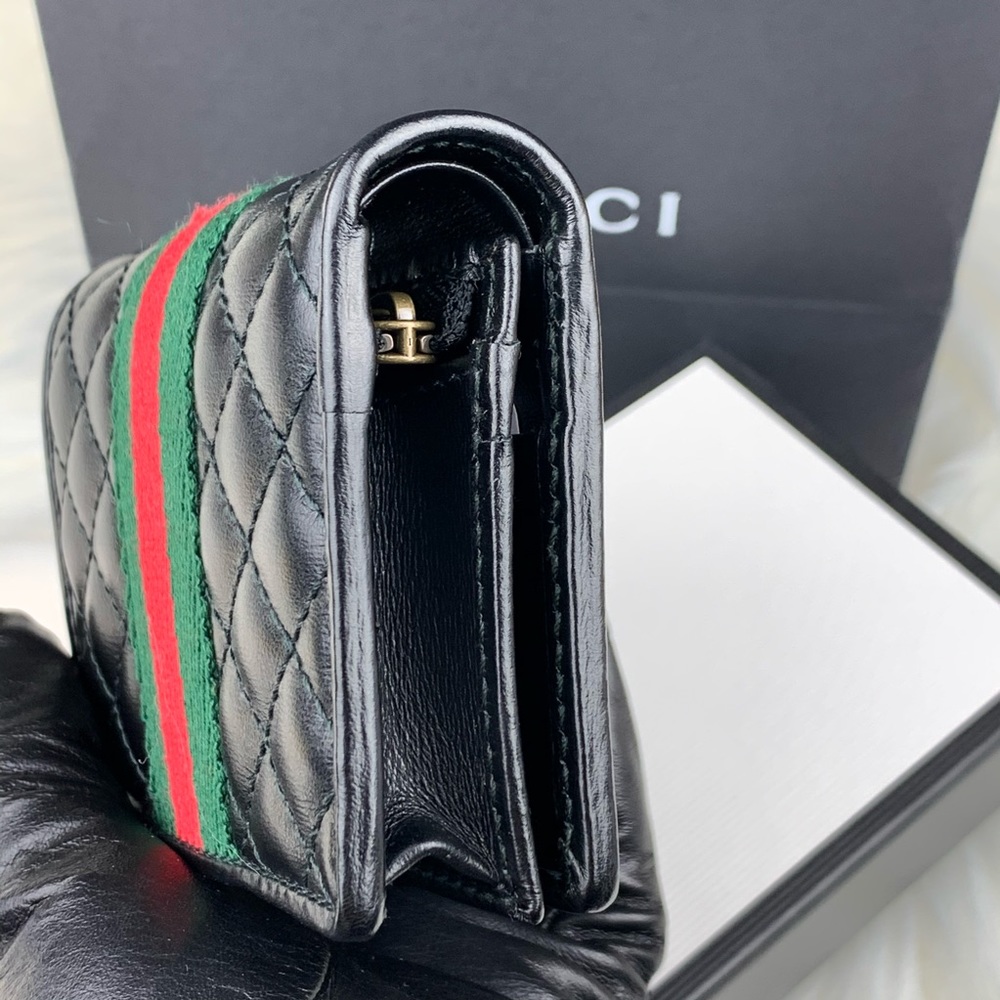 Gucci Trapuntata Leather Flap Card Case Wallet - Picture 4 of 13